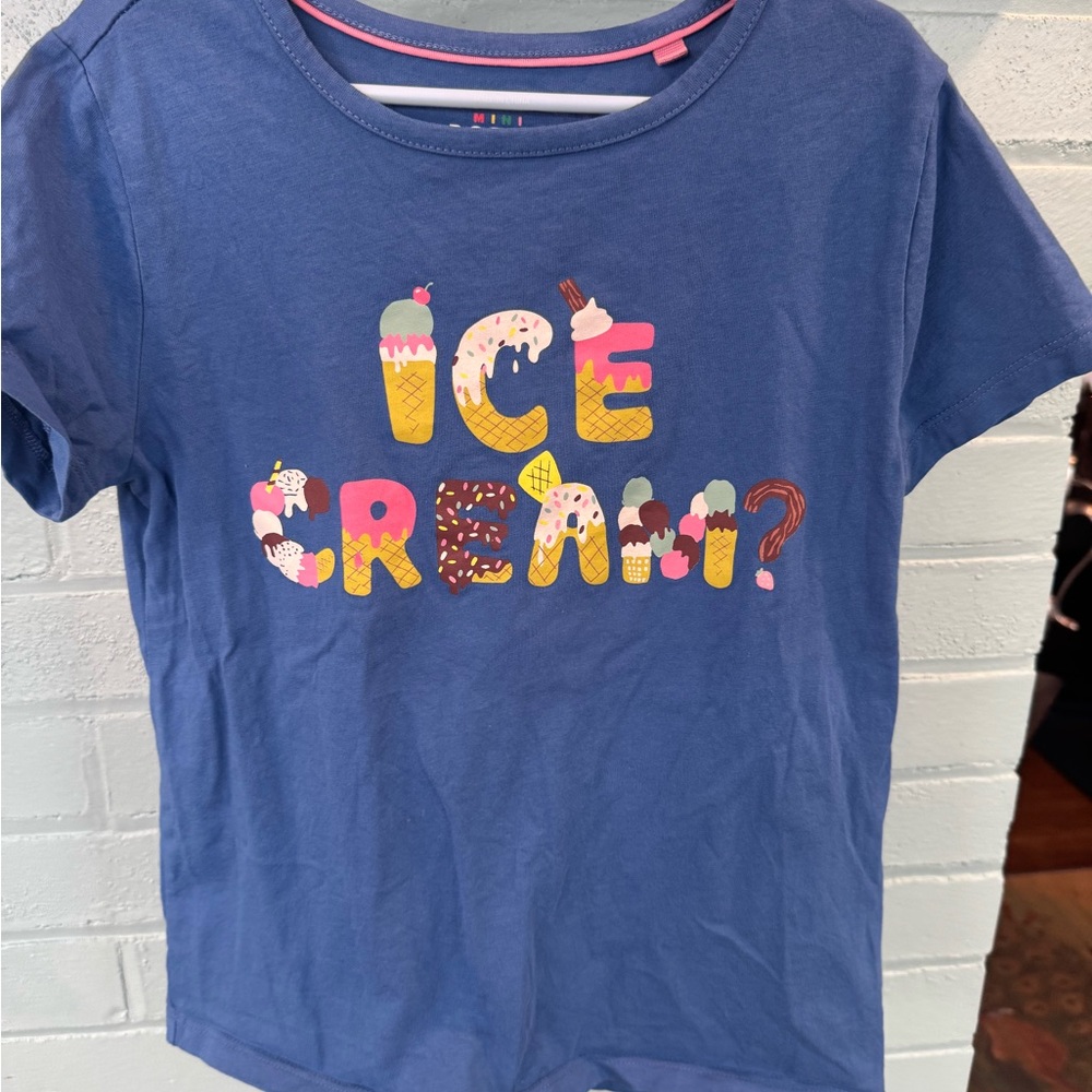 Mini Boden Blue Ice Cream Print Tee